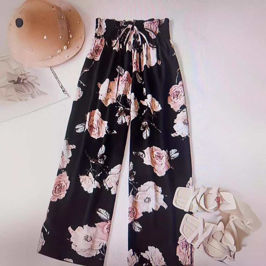 Amazon Fashion Sheer, Textured Fabric, Loose & Comfortable Wide-Leg Pants High-Waisted, Relaxed Fit That Flatters And Covers Up Versatile Casual Style