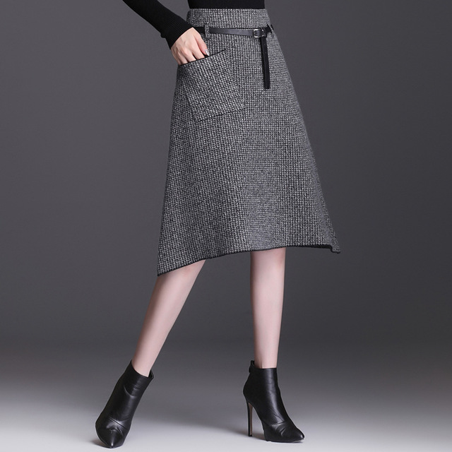 Retro irregular a-line skirt bag hip skirt