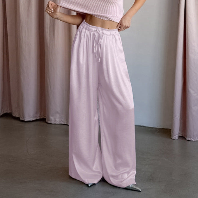 Satin Elegant Versatile Casual Wide-leg Pants For Women