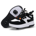 Mesh-panel Dual-wheel Walking Shoesessential Roller Skates For Kids