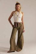 Early Autumn New Arrival Retro High-Waist Wide-Leg Denim Jeans Womens Loose-fit Designer Trousers