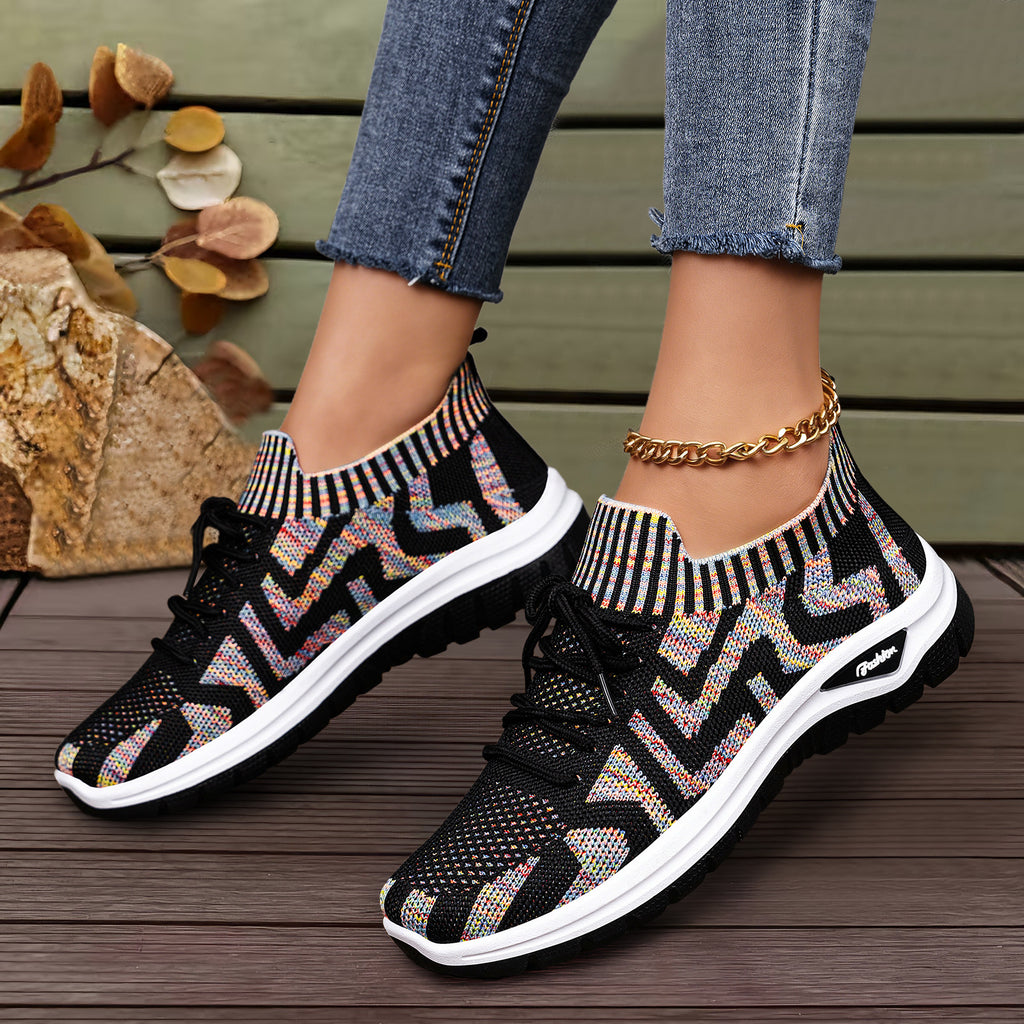 Breathable, Comfortable, Sporty, Color-block Casual Shoes