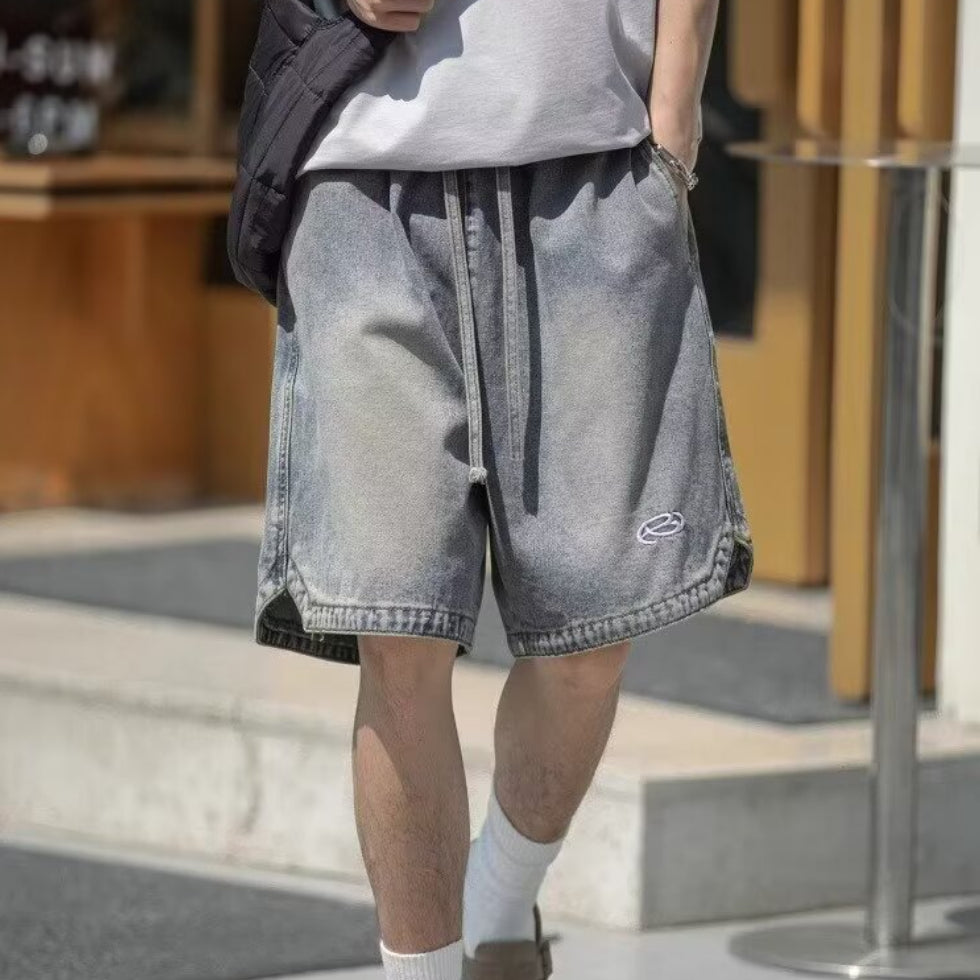 Men's Denim Shorts Straight-Leg Casual Shorts