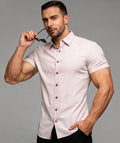 Men's Casual Loose Checked Short-sleeved Shirt