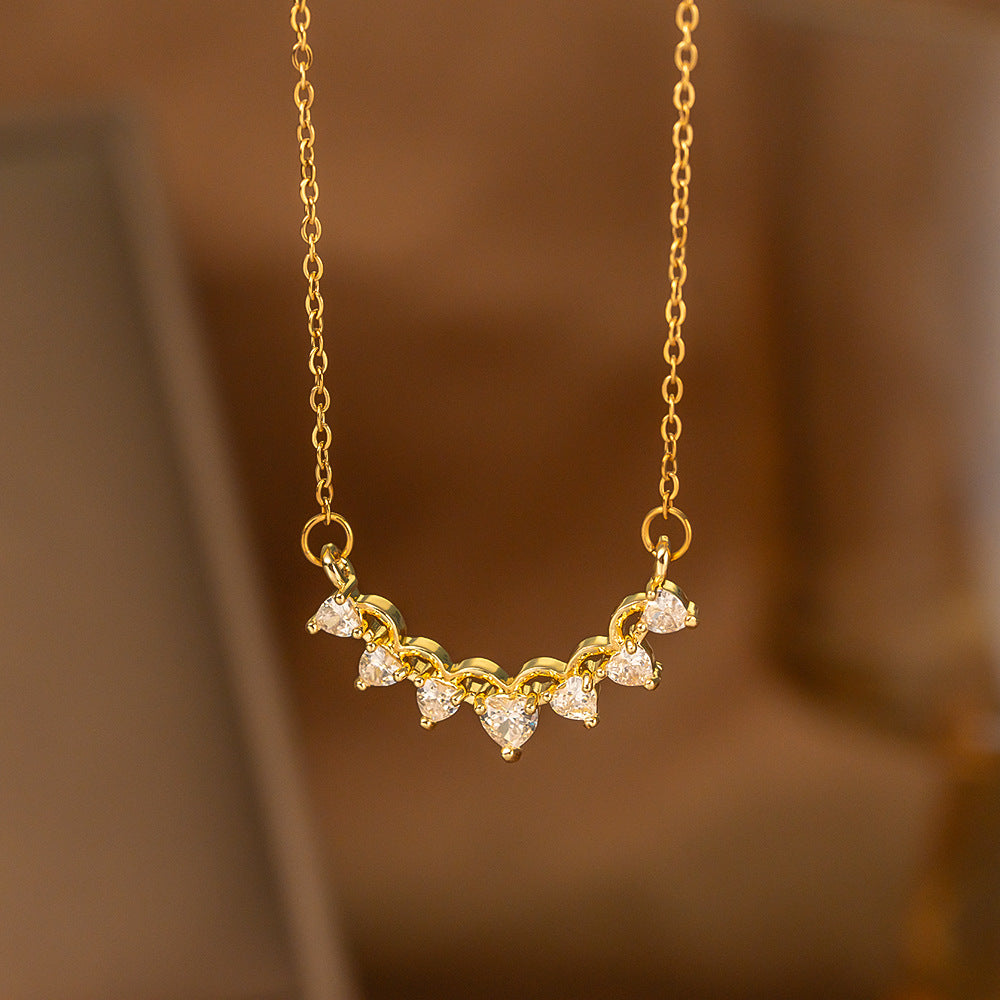 Fashionable Minimalist Internet-celebrity-style Versatile Single-diamond Pendant Necklace