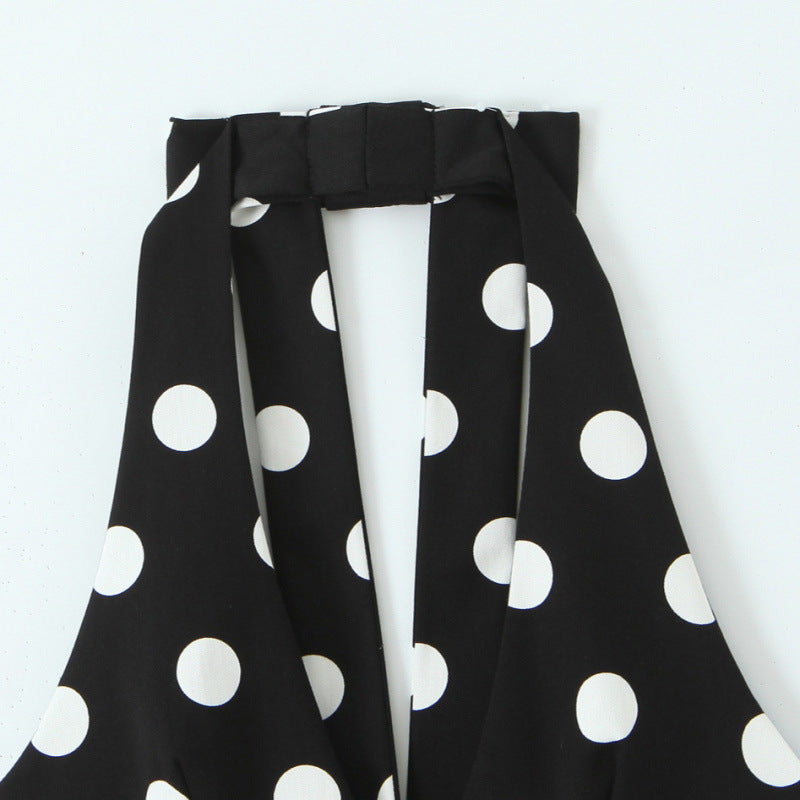 Women's Fashionable Polka-dot Halter-neck Top