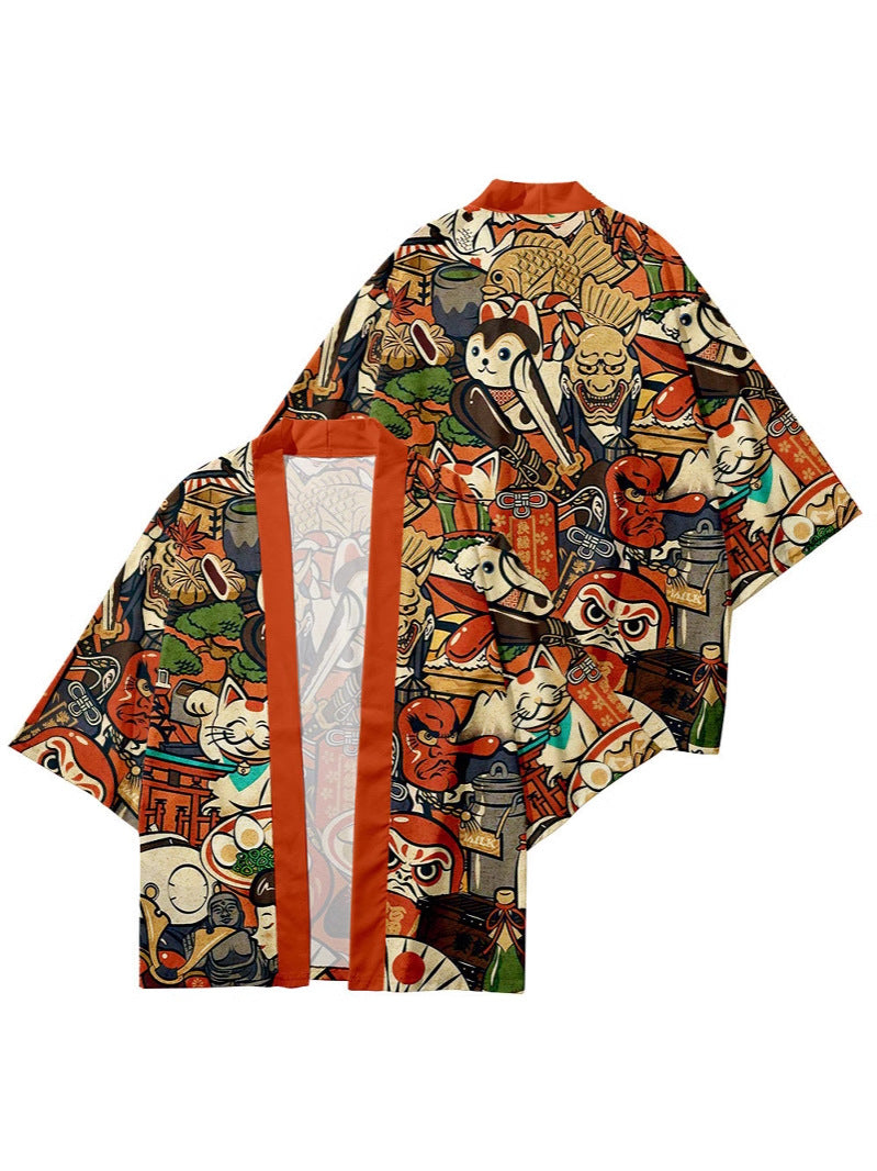 Cloak Kimono And Daoist Robe Cardigan With Three Quarter Length Sleeves