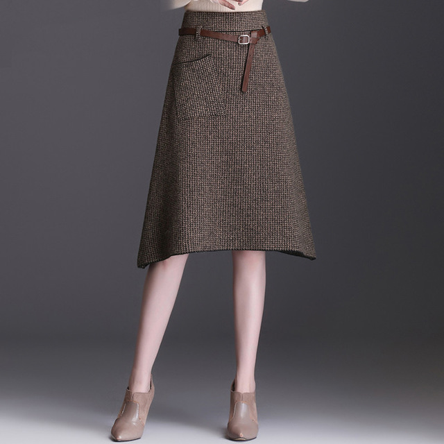 Retro irregular a-line skirt bag hip skirt