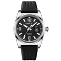 Unisex Round Calendar Waterproof Rubber-Strap Watch