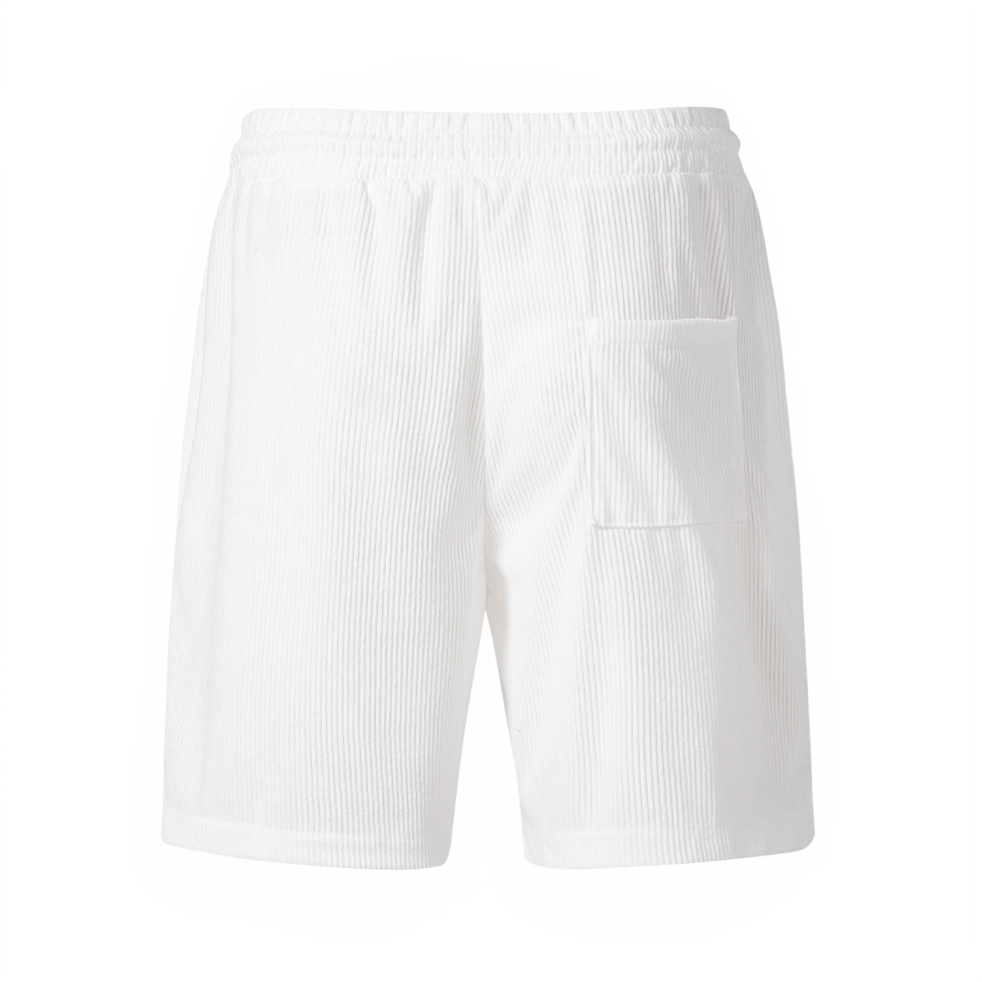 Corduroy Solid Color Drawstring Loose Sports Shorts For Men