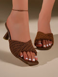 First Meet Season Woven Wedge Roman Sandals For Women, Designer Vacation Style Beach Platform Slide Sandals, Summer Outdoor Mules For Ladies