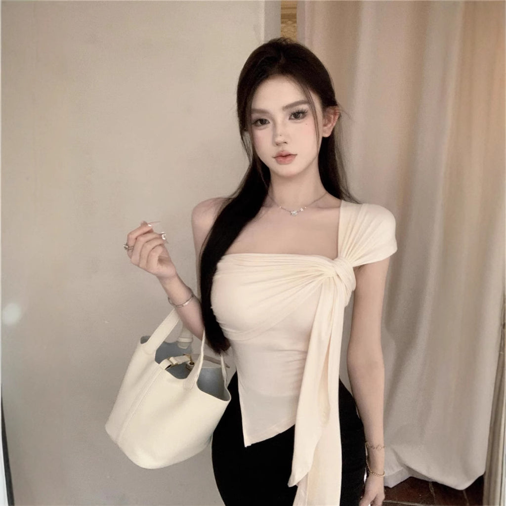 Spicy Girl Style Cropped Irregular Off-the-Shoulder Camisole For Women