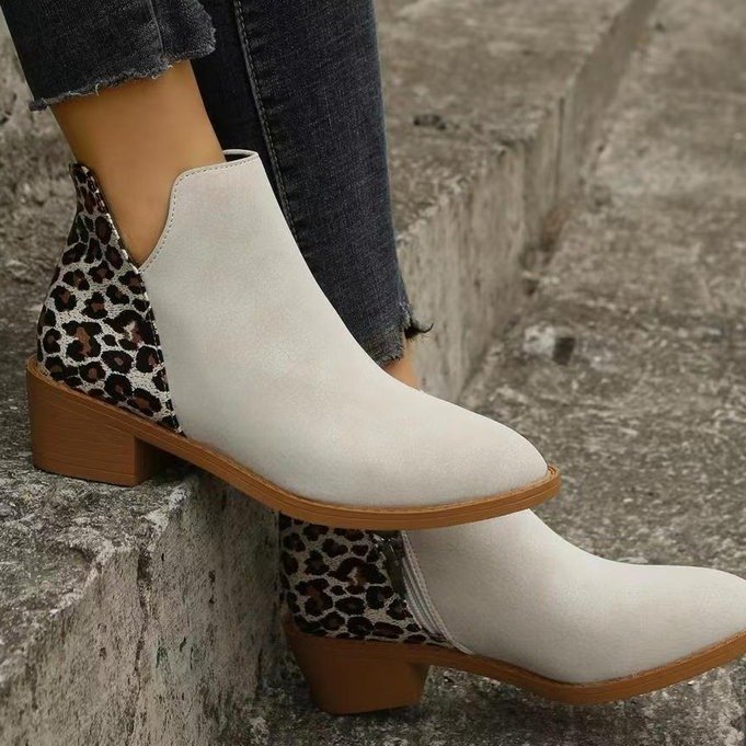 Low-heeled Boots With Side Zipper