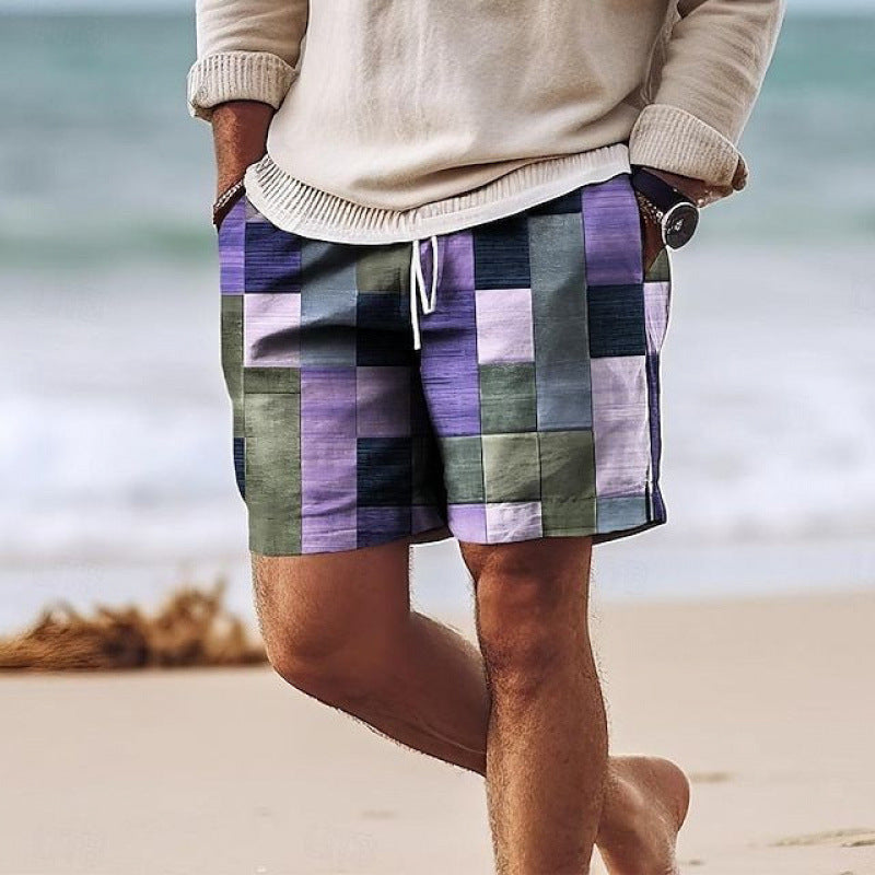Summer Breathable Fashionable Hawaiian Beach Shorts 3D Printed Casual Mens