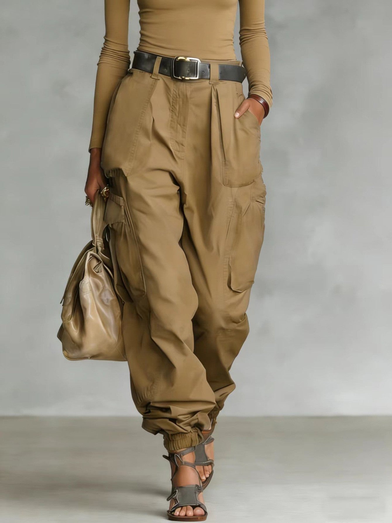 Niche Relaxed-fit Wide-leg Casual Trousers For Women