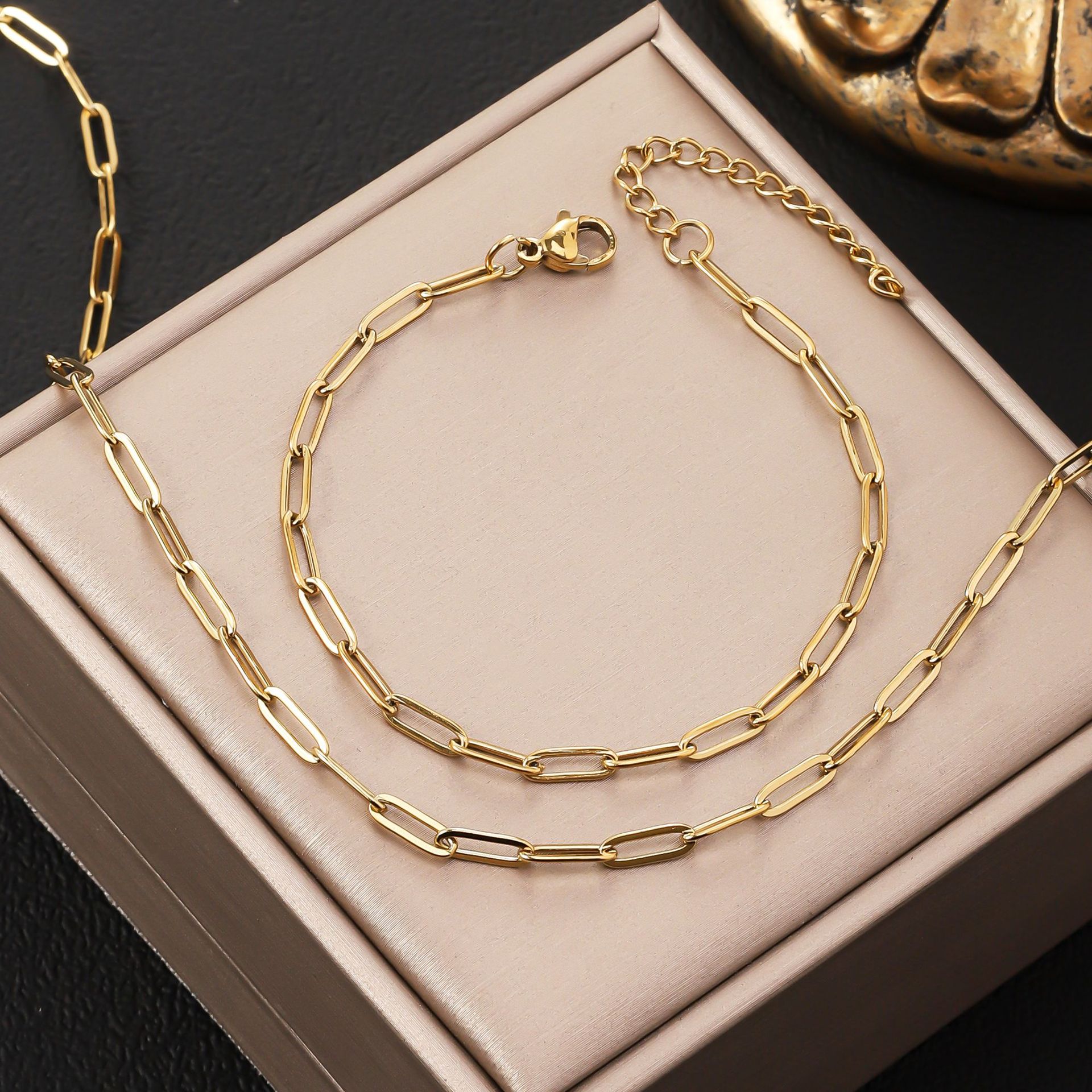 Stainless Steel Flat-wire Long Cross Chain Necklace