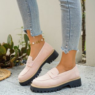British-style Loafers Chunky-heel Women's Shoes