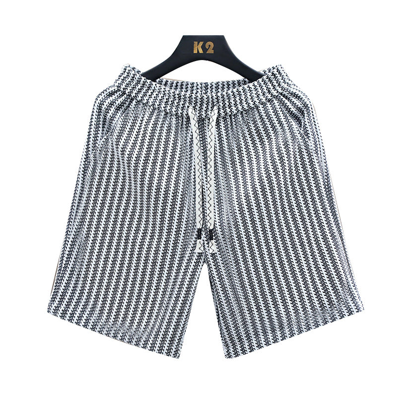 Men's Fashionable Loose-Fit Striped Versatile Shorts