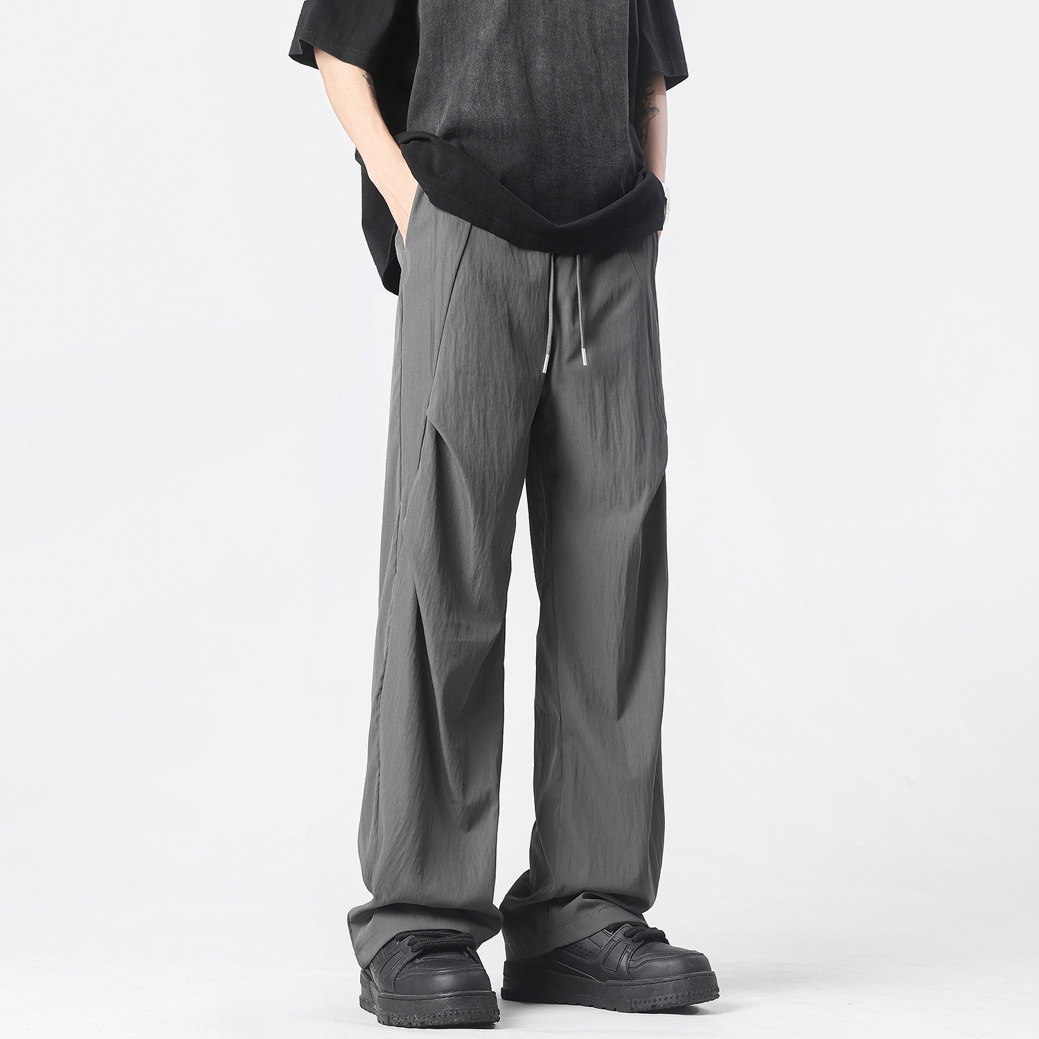 Design Draping Wide-leg Pants Straight-leg Casual Trousers