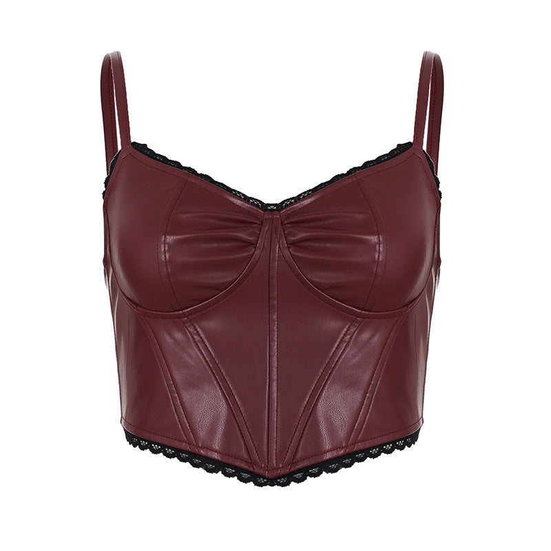 Women's Lace-Patchwork Corset-Style Asymmetrical Camisole