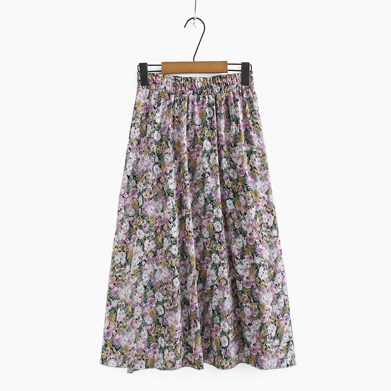 Ladies plus size floral chiffon skirt