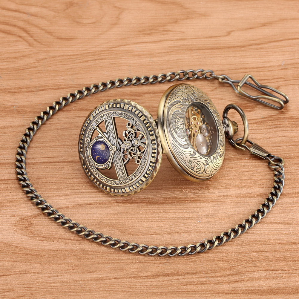 Roman-Numeral Manual Mechanical Pocket Watch