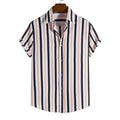 Men's Striped Fashionable Loose Short-Sleeve Shirt