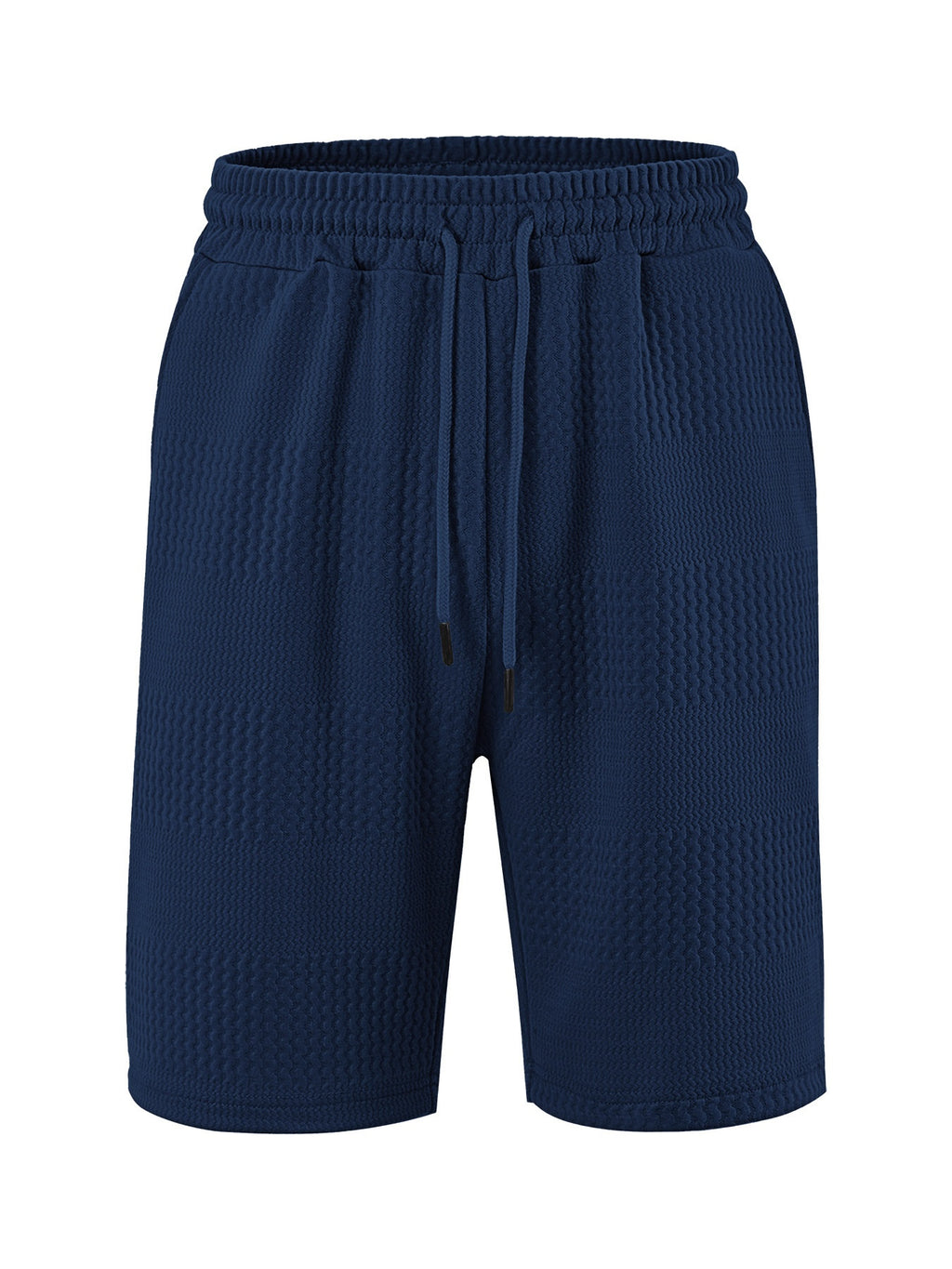 Loose Large Horizontal Stripe Jacquard Fabric Men's Casual Shorts