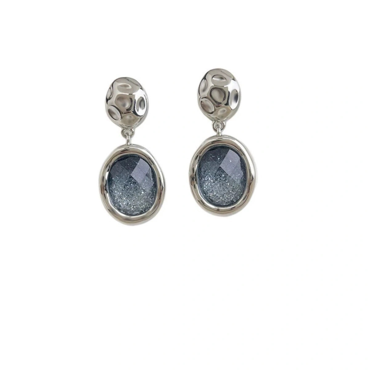 Irregular Blue Starry Sky Pendant Earrings