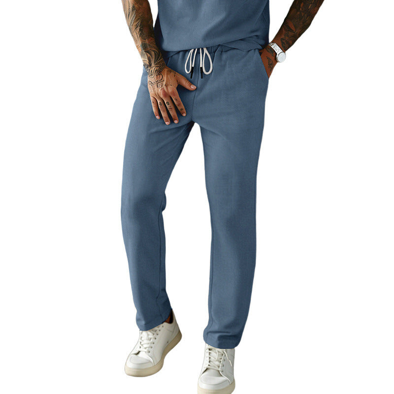 Mens Corduroy Slim Straight-fit Loose-fitting Trousers