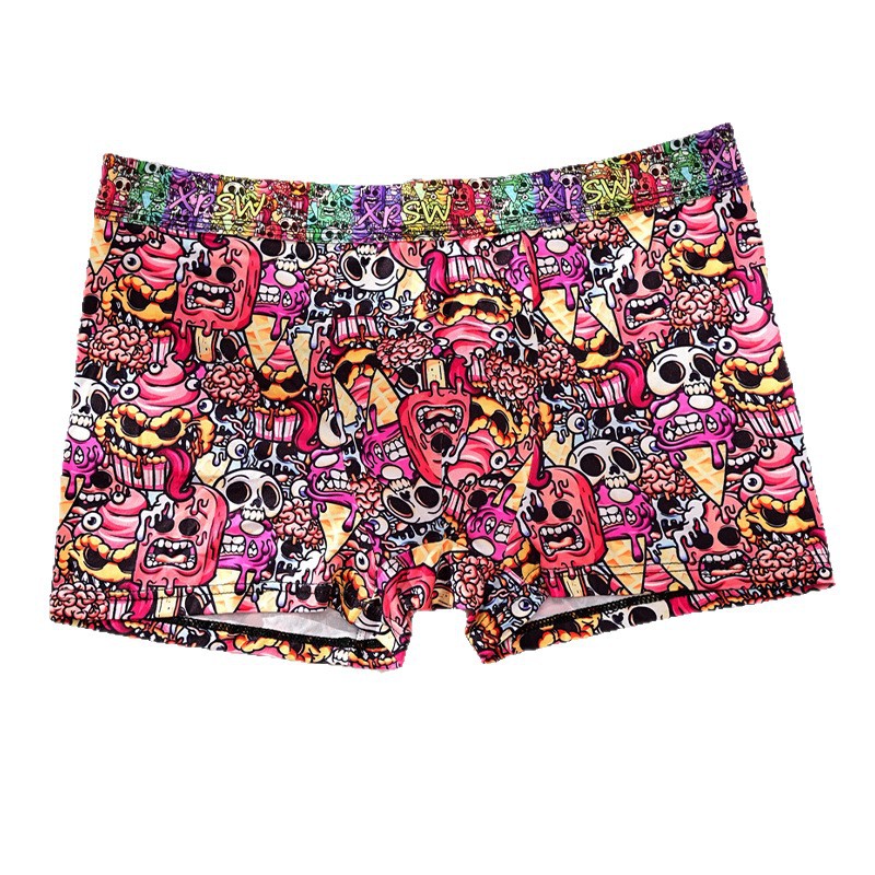 Men's Printed Skull Breathable Boxer Shorts