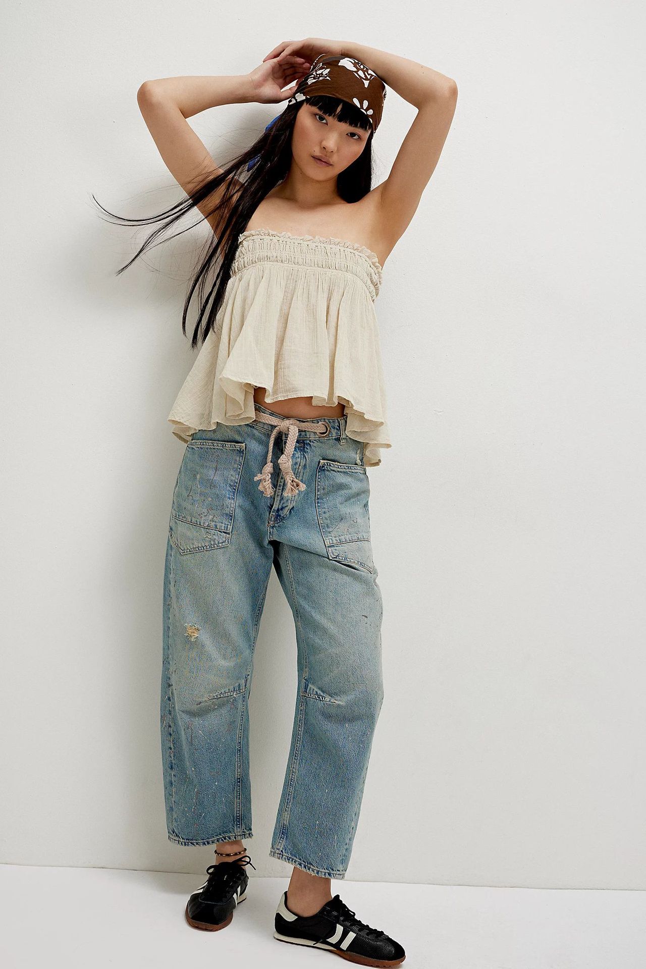 New Washed Pants With A Drawstring