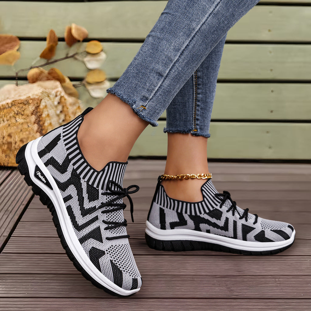 Breathable, Comfortable, Sporty, Color-block Casual Shoes