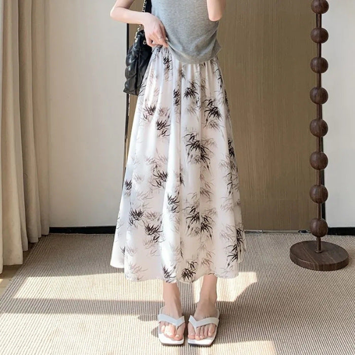 Women's Slim-fit Ink-wash Wide-leg Pants