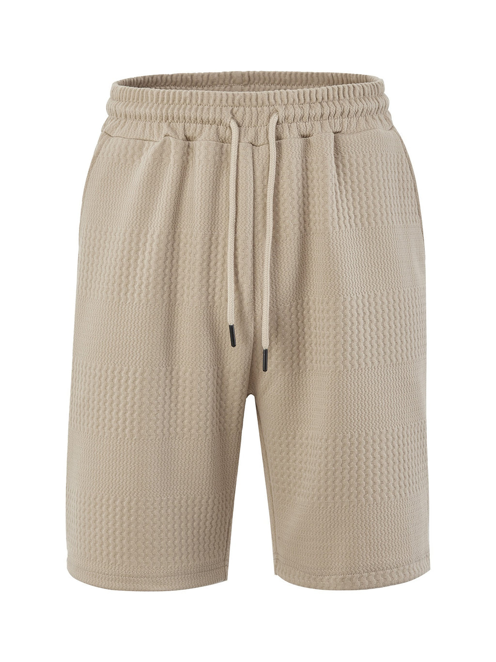 Loose Large Horizontal Stripe Jacquard Fabric Men's Casual Shorts