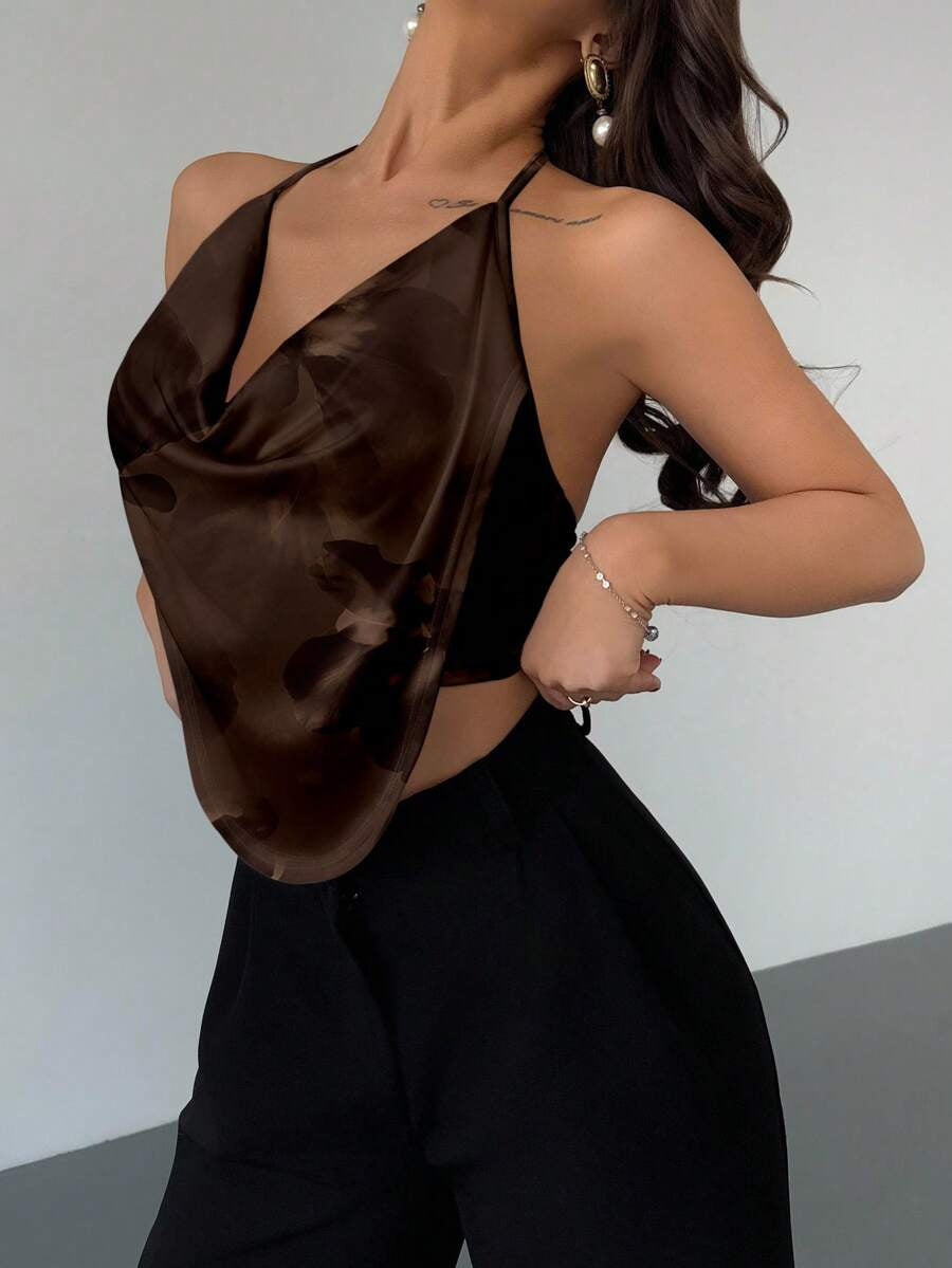 Women's Y2K Halter Neck V-Neck Backless Camisole