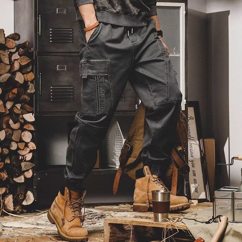 Loose Casual Ruan Handsome Ankle Banded Pants
