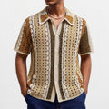 Mens Fashionable Water-Soluble Crochet Knit Sweater