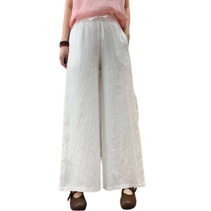 Women's Cotton-Linen High-Waist Loose Pants
