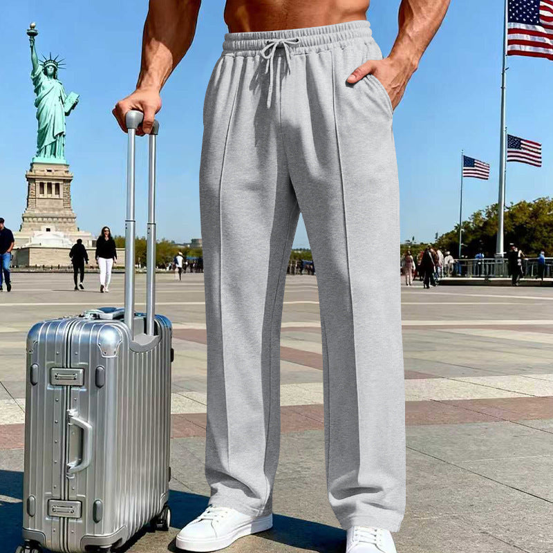 Men's Four-season Casual Sports Business Loose Straight-leg Jogging Pants