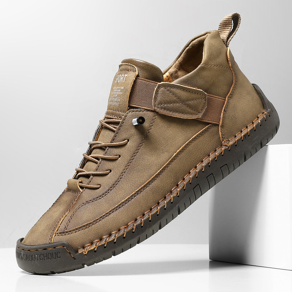 AutumnWinter Flat-Soled Casual Hand-Stitched Mens Shoes