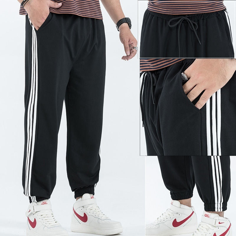 Breathable Stretchy Plus-Size Jogger With Drawstring Waist Mens Athletic Trousers Work Pants