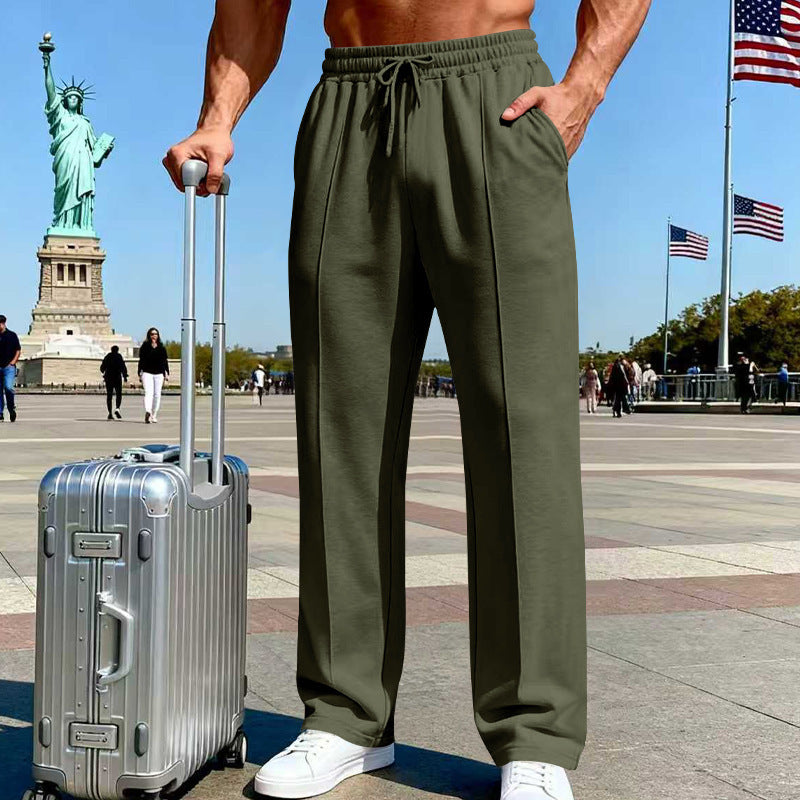 Men's Four-season Casual Sports Business Loose Straight-leg Jogging Pants