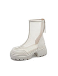 Summer Hollow Out Breathable Mesh Platform Chunky Heel Boot