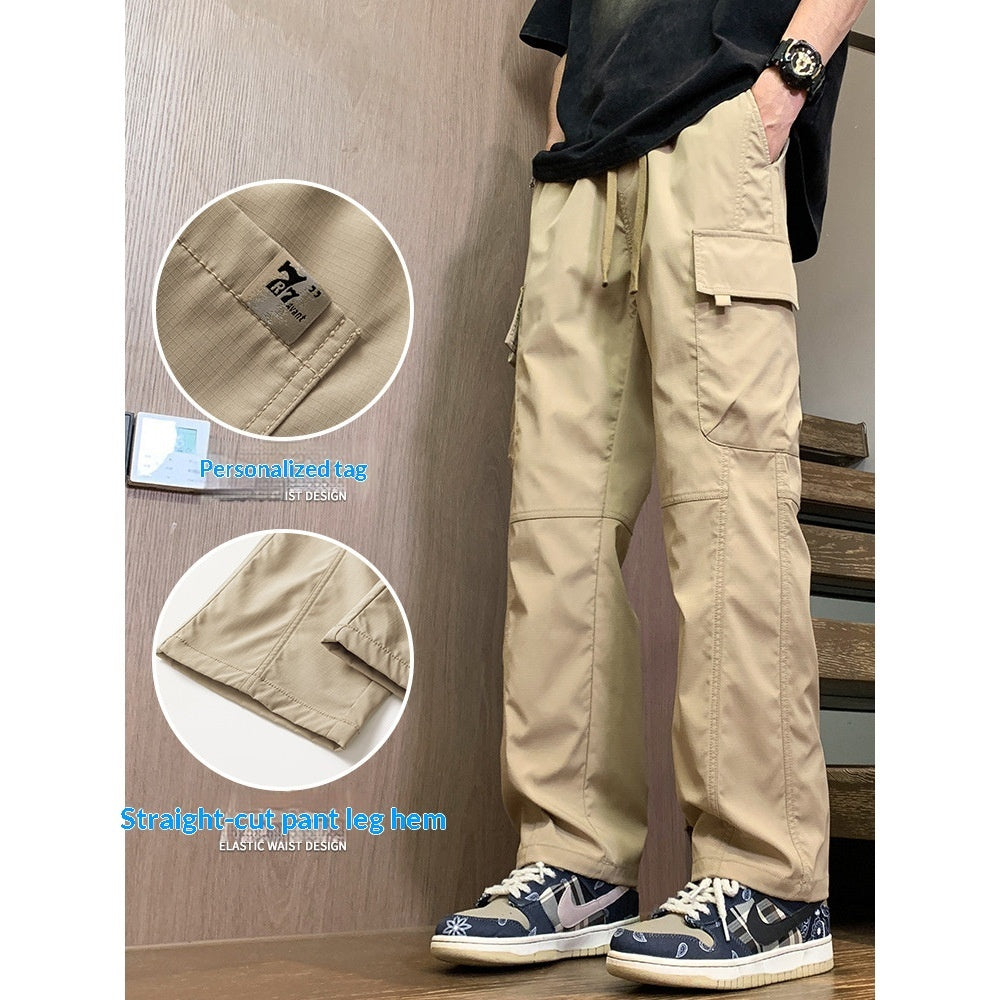 Men's Loose-Fit Straight-Cut Casual Sports Pants