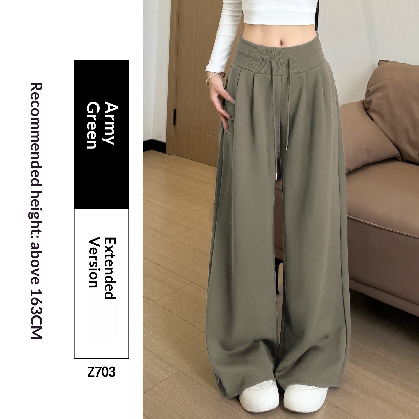 Draped Lightweight Casual Wide-leg Pants In An American Retro Style
