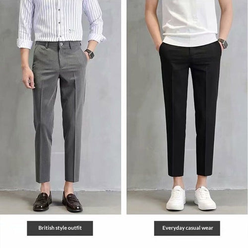Cropped Suit Pants For Men Slim-fit With A Tapered Leg