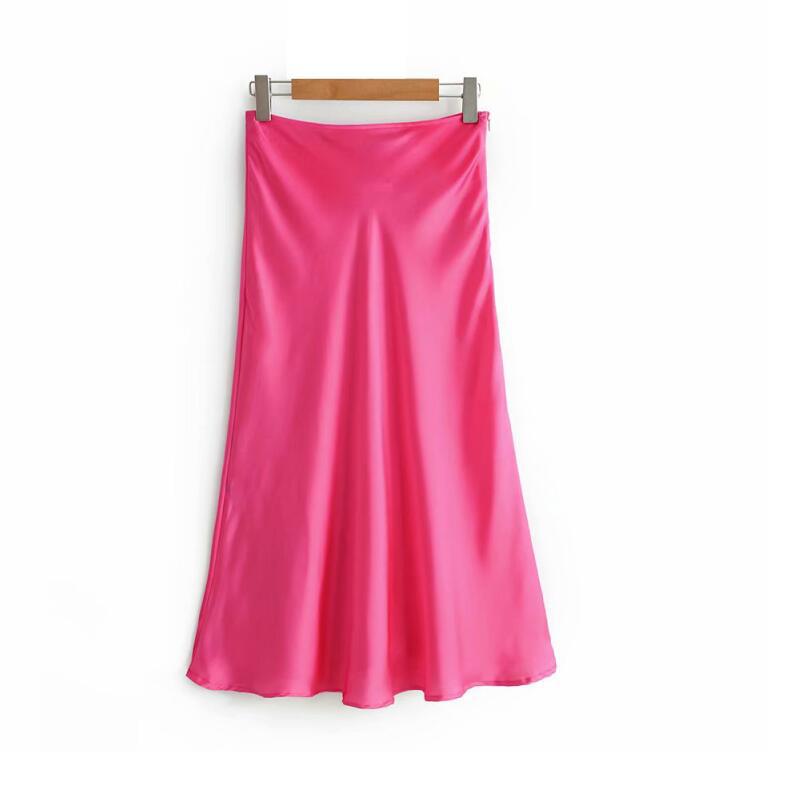 High-waisted Satin Dress