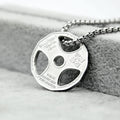 European And American-style Fitness Dumbbell Plate And Barbell Necklace For Men
