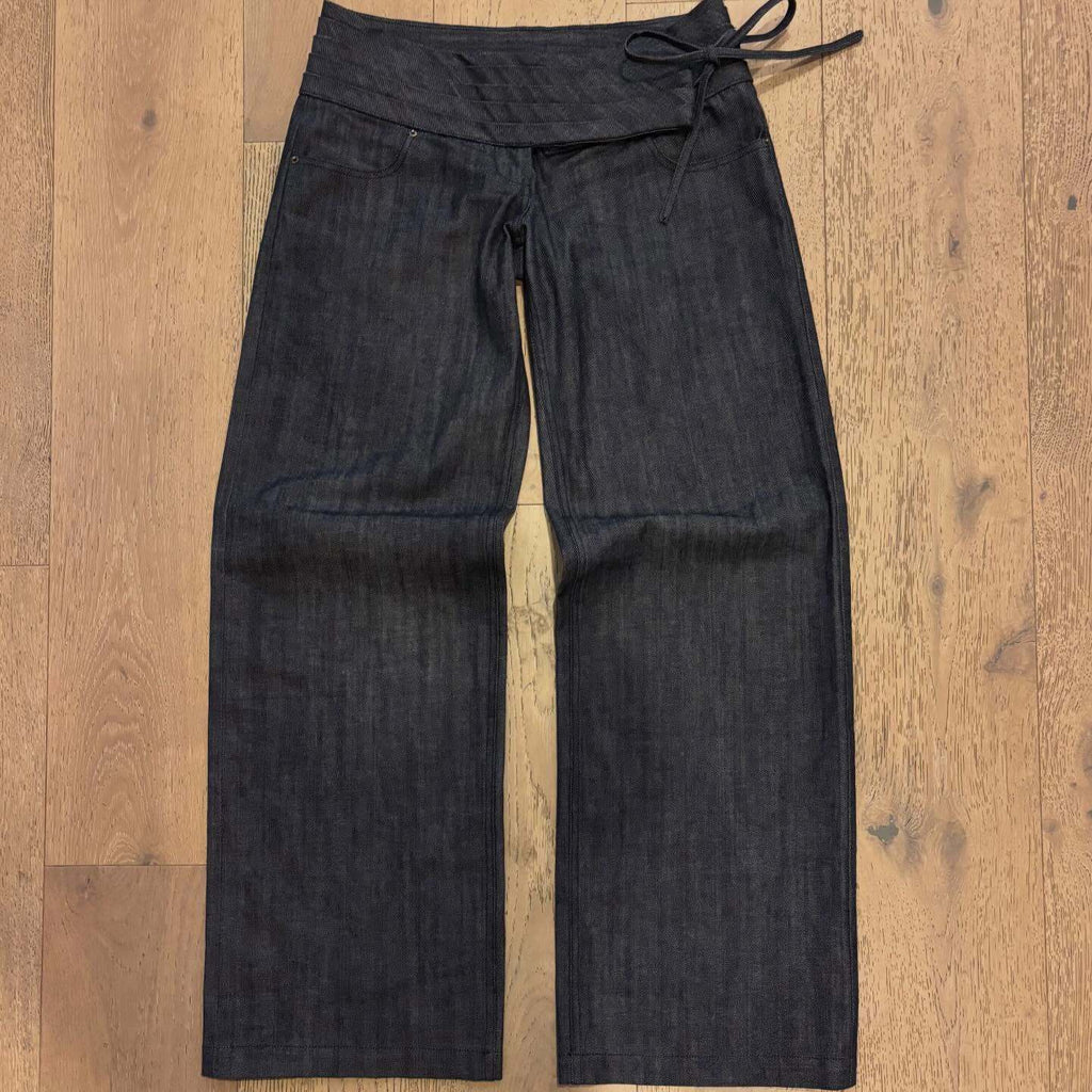 New Solid-color Drawstring Pleated Design Casual Pants
